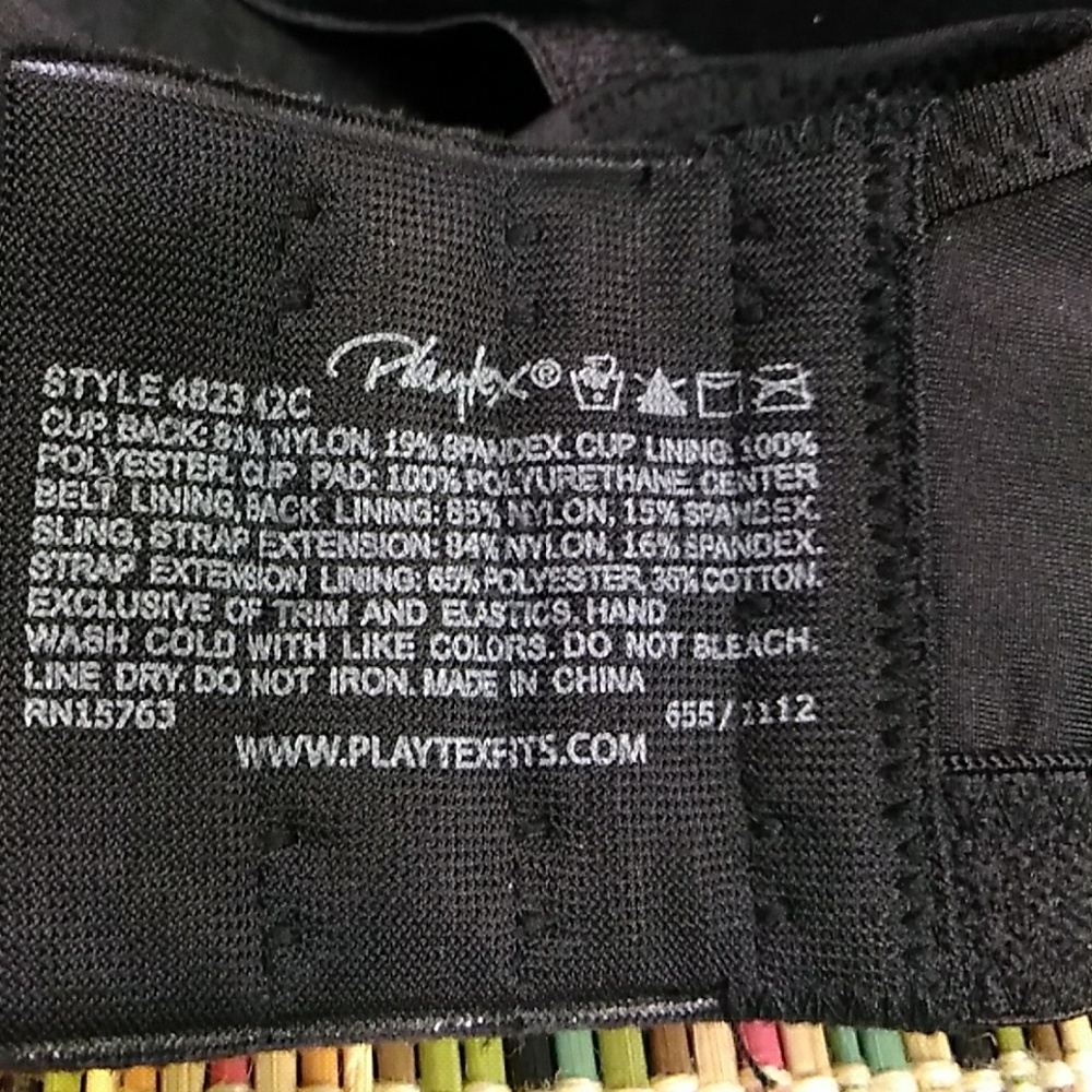 New PLAYTEX  BRA BLACK SIZE 42C - Picture 6 of 8